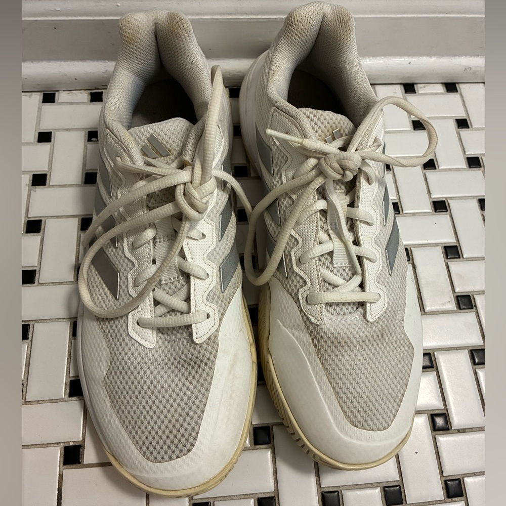 adidas White and Gray Athletic Shoes